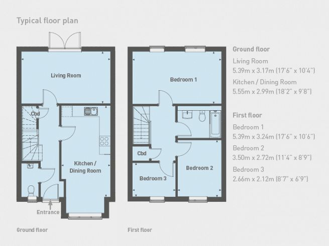 3 bedroom floor plan - artist's impression subject to change